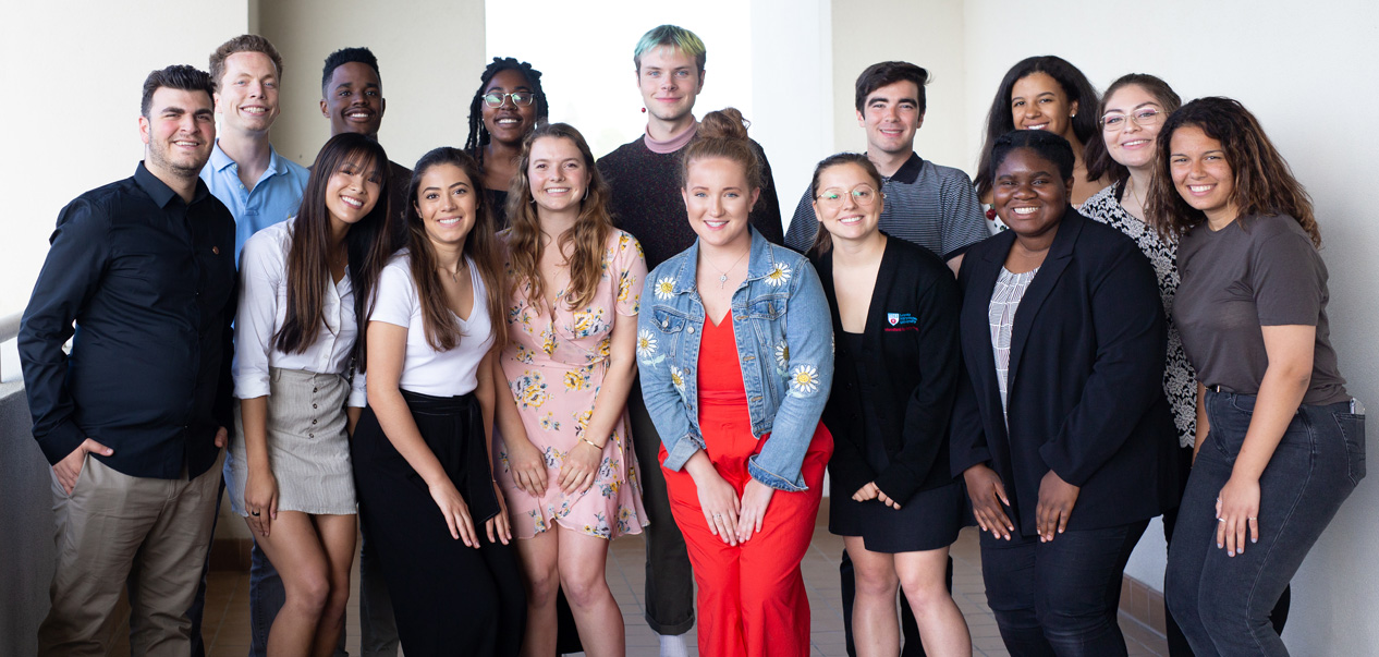 A group of students posing outside