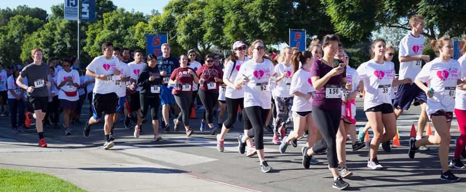 lmu community running for think pink breast cancer awareness