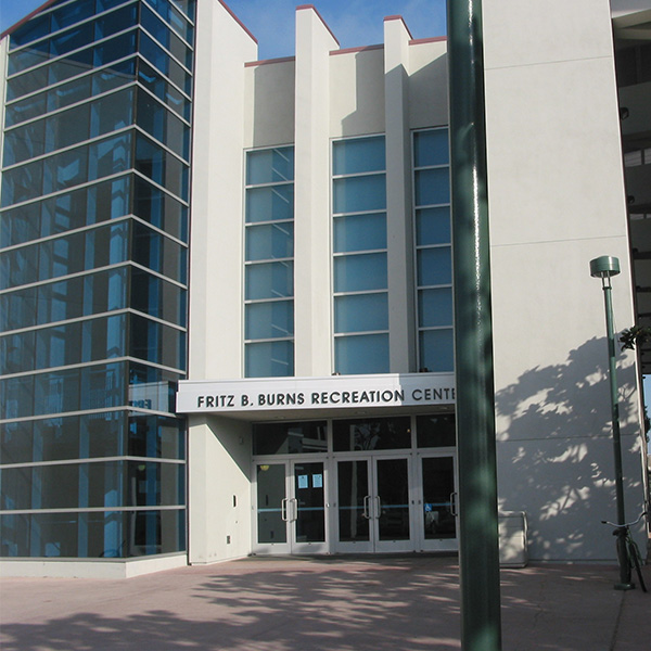 Exterior shot of Burns Recreation Center