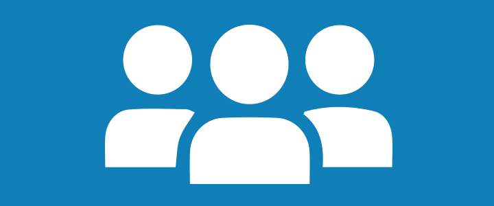 People icon on a blue background