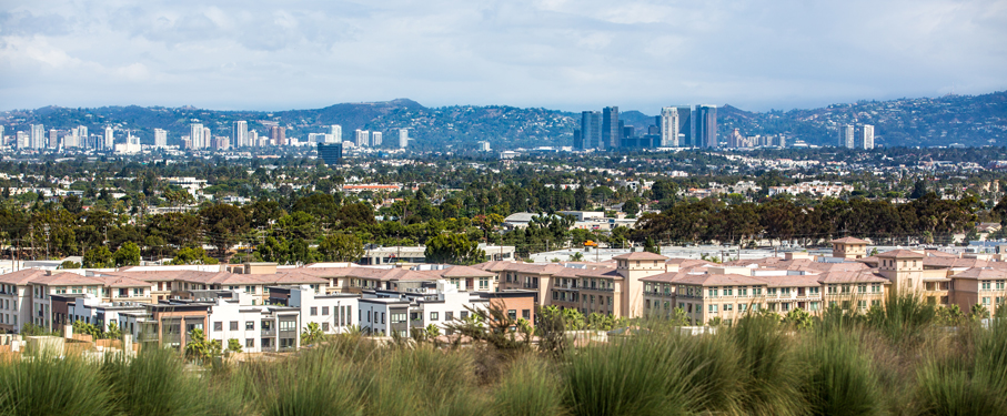 aerial view of Playa Vista from the LMU bluff