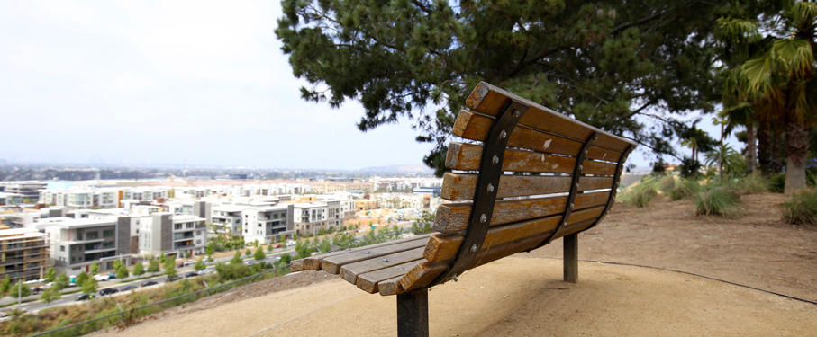 One of the benches that overlooks the bluff.