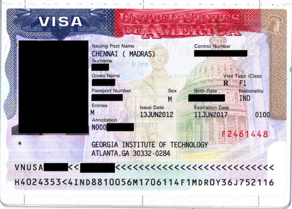 Sample of F-1 Visa